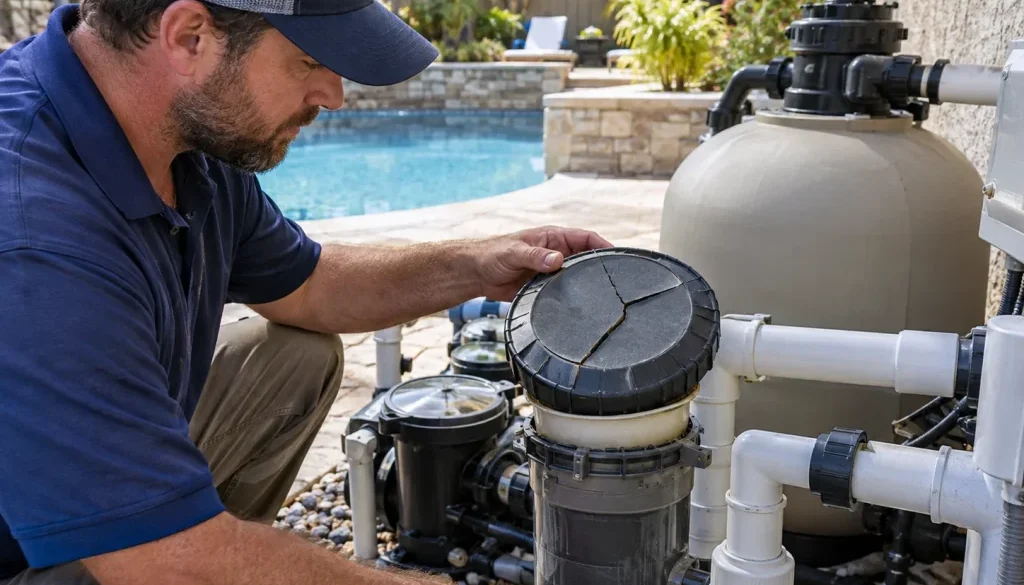 Cracked Chlorine Feeder Lids Can Lead to Water and Air Leaks